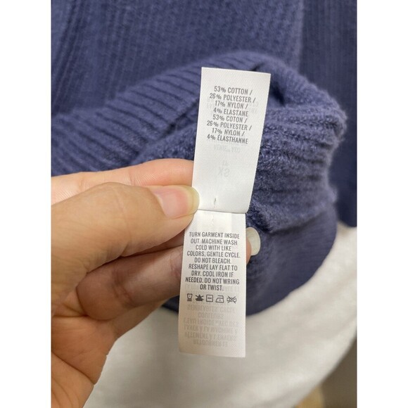 Aerie XS Women's Blue Button-Up Cardigan Sweater with Pockets Balloon Sleeve - Picture 2 of 9